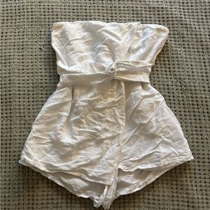 White Strapless Romper